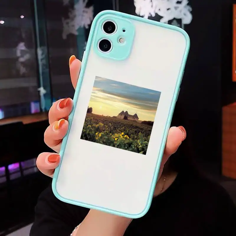 

Cottagecore Style Phone Case For iPhone 12 11 Mini Pro XR XS Max 7 8 Plus X Matte transparent blue Back Cover