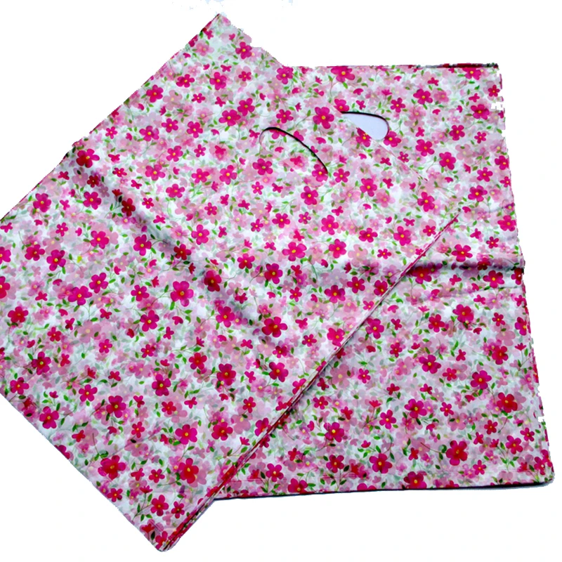 100 шт./лот маленькая пластиковая подарочная сумка с изображением сливы 20*15 см для