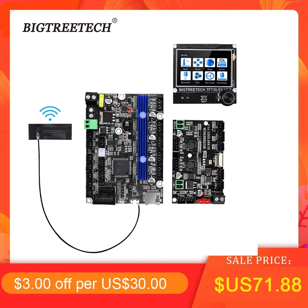 BIGTREETECH E3 RRF V1.1 32 бит с IDEX V1.0 TFT 35 экран поддержкой независимого экструдера Wifi для Ender