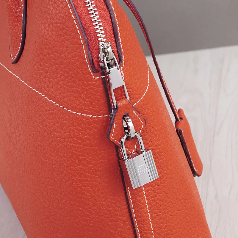 

New Women's Bags Cow Leather Bag Litchi Grain Handbags Famous Design Shoulder Bag Casual Tote Female Shells Bag High Quality Bag