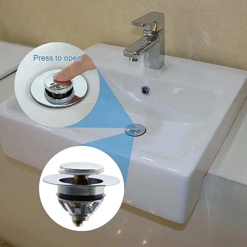 

Push Type Bounce Core Plug Washbasin Drain Filter Sink Stopper Hair Bathroom Faucet Vanity Accessories Catcher I4I8