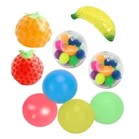 9pcs sticky wall balls decompression toys squeezing fruit sticky balls decompression toys for adults kids