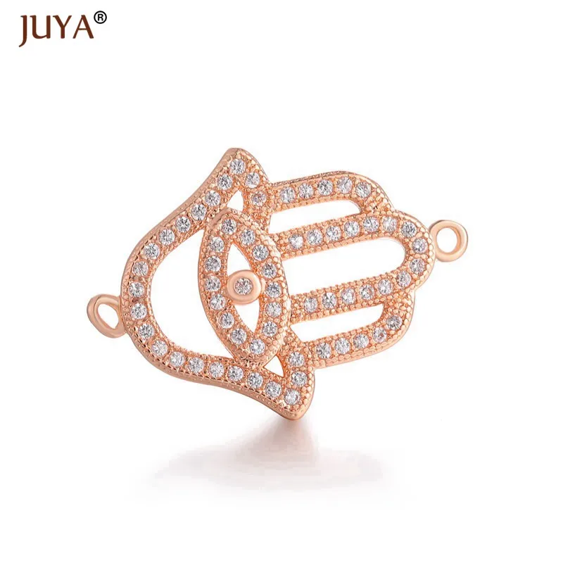 rose gold Материалы для изготовления украшений Блестящий Цирконий горный хрусталь последовательный разъем Шарм аксессуары для браслет, ожерелье, серьги diy материал рукоделие фурнитура - Цвет: rose gold