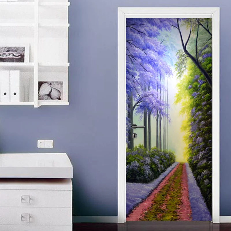 3D Наклейка на стену ПВХ самоклеящаяся водонепроницаемая дверь украшение для