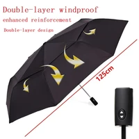 125cm double layer automatic opening and closing reinforced umbrella three fold enlarged umbrella for men business umbrella