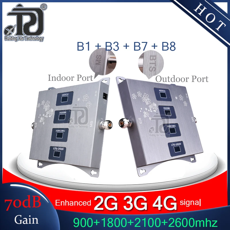 Усилитель сотового сигнала RDX RUIDING XIN TECHNOLOGY RDX27L-GDWL 75дБ 2G/ 3G/ 4G/ LTE 900Мгц-1800Мгц |