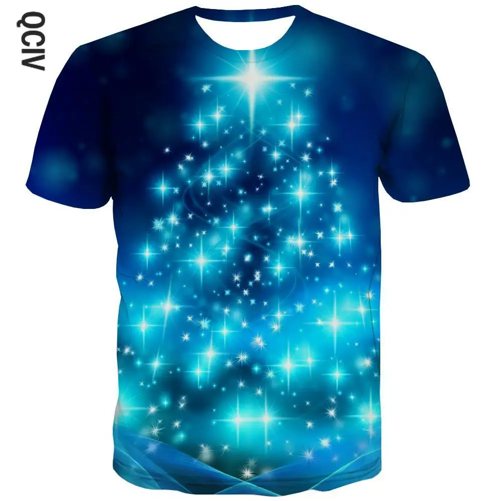 

QCIV Christmas t shirt kids Christmas Tree T-shirts 3d Abstract Tshirts Casual Graphics Tshirt Printed Short Sleeve summer New
