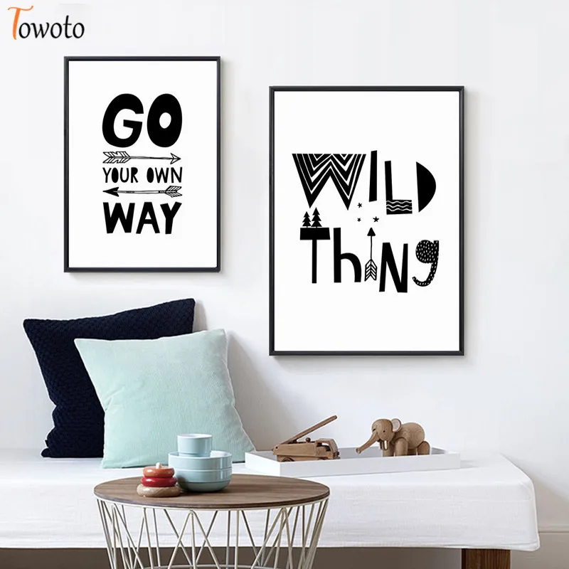 Монохромная племенная Картина на холсте вдохновляющие цитаты плакаты