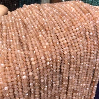 natural orange moonstone high quality micro section stone loose beads for jewelry making bracelet diy accessories