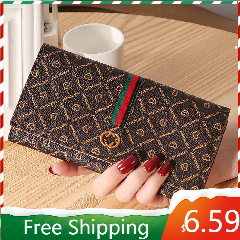 Женский Длинный кошелек клатч с Европейским принтом складной для монет сумочка