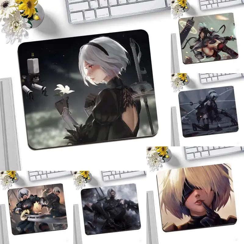 

Nier automata Anime Laptop Computer Mousepad Desktop Mousepad Gaming Small Mouse Pad 25X20CM Keyboard Mat
