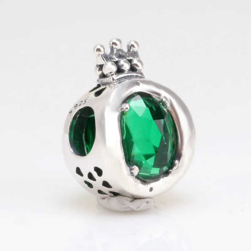 

925 sterling silver autumn transparent shiny crown charm necklace female white copper silver-plated twine decorated with blue