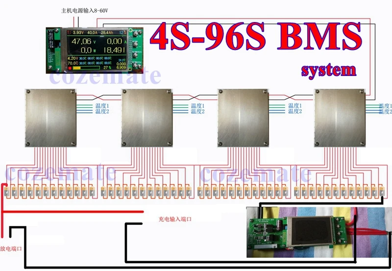 Система BMS на заказ 34S 38S 58S 26S 35S 42S 51S 100A 150A 140A 96 в 108 120 В 132 144 168 180 литий ионная lifepo4 LTO