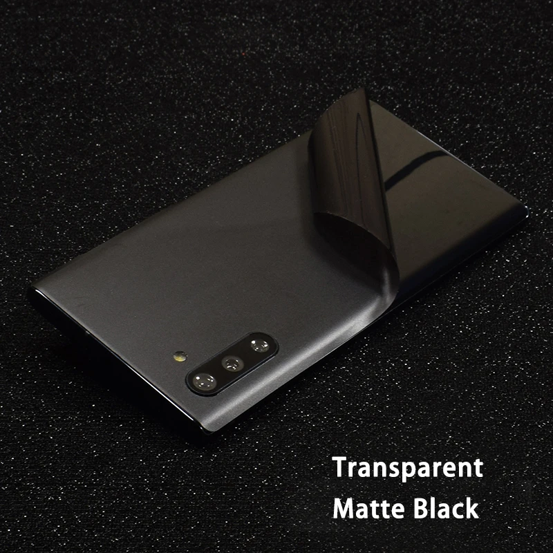 Clear Matte Black Прозрачная 3D мягкая пленка из углеродного волокна для SAMSUNG Galaxy Note 10 Plus 8 9 S10+ S9 S8 Plus A60 A80 A750 прозрачная матовая задняя наклейка - Цвет: Clear Matte Black