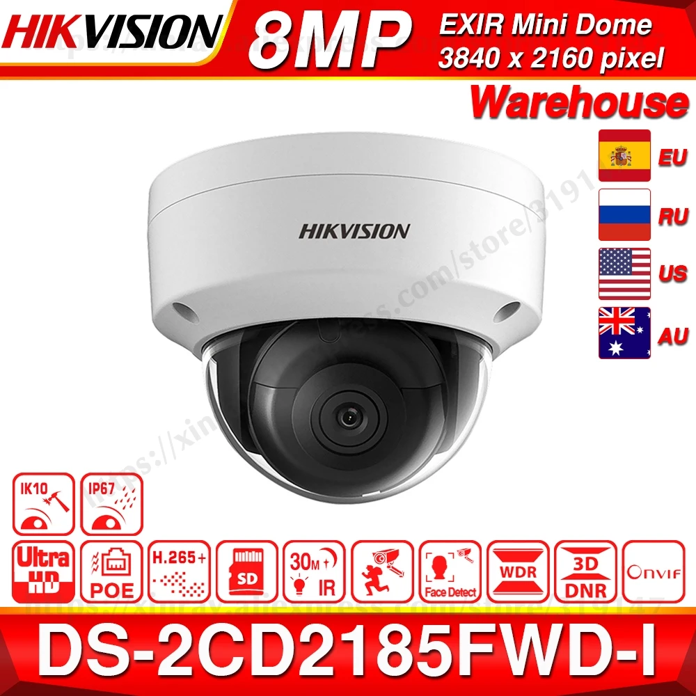 Hikvision оригинальная DS-2CD2185FWD-I 8MP CCTV камера сетевая камера H.265 обновляемая камера аудио интерфейс сигнализации