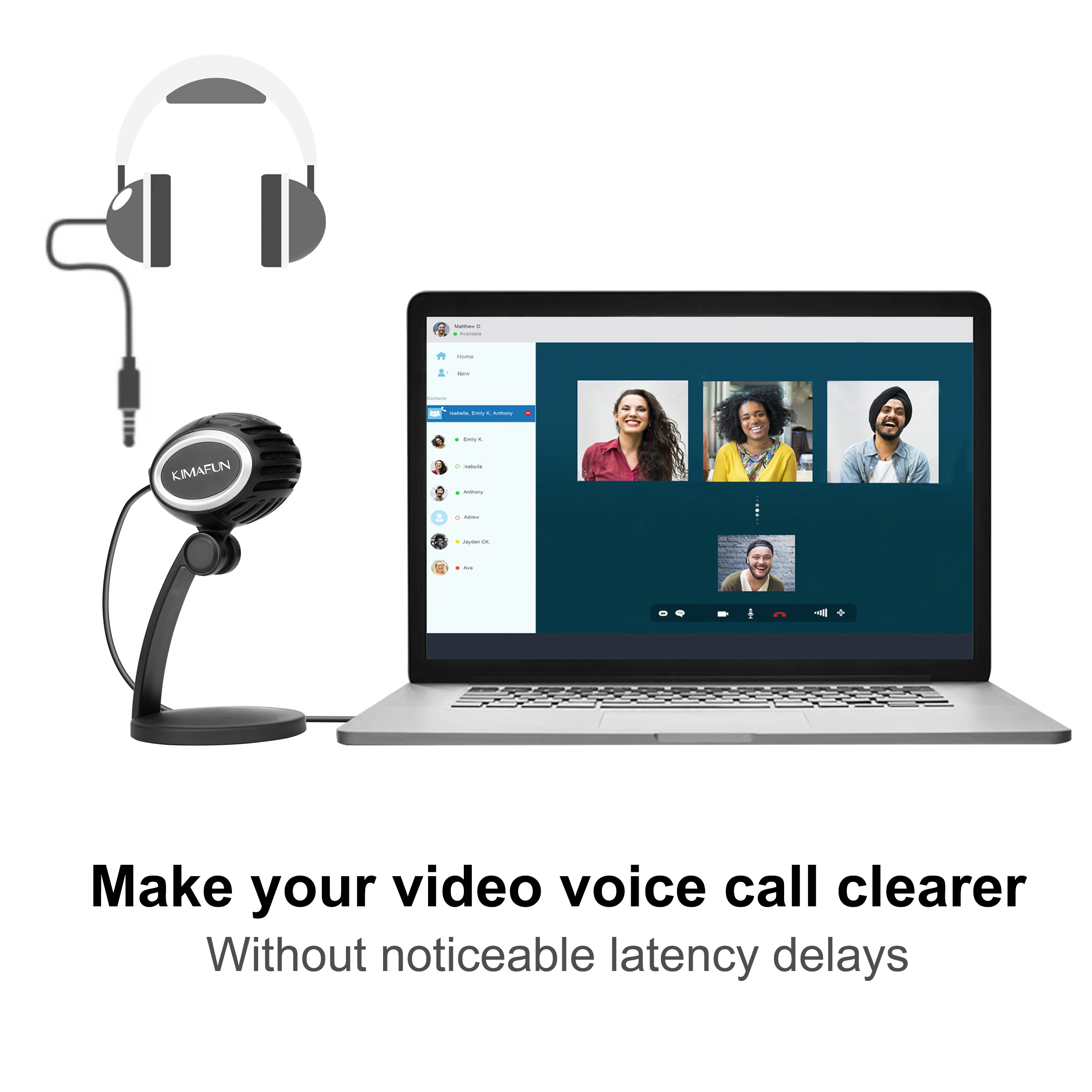 USB микрофон KIMAFUN для ноутбуков и компьютеров Mac записи потокового видео Twitch