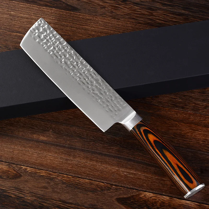 Кухонный нож из нержавеющей стали 7cr17 цветные ножи шеф повара с деревянной ручкой