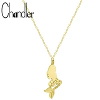 chandler stainless steel mermaid necklace birthday christmas holiday faith chokers for women fish tail pendant chain choker
