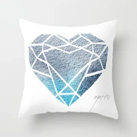sky blue single sided polyester pillowcase creative geometric home fabric sofa cushion cover 45x45cm