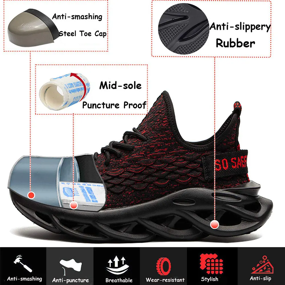 SUADEX мужские защитные ботинки со стальным носком рабочие защитная обувь для