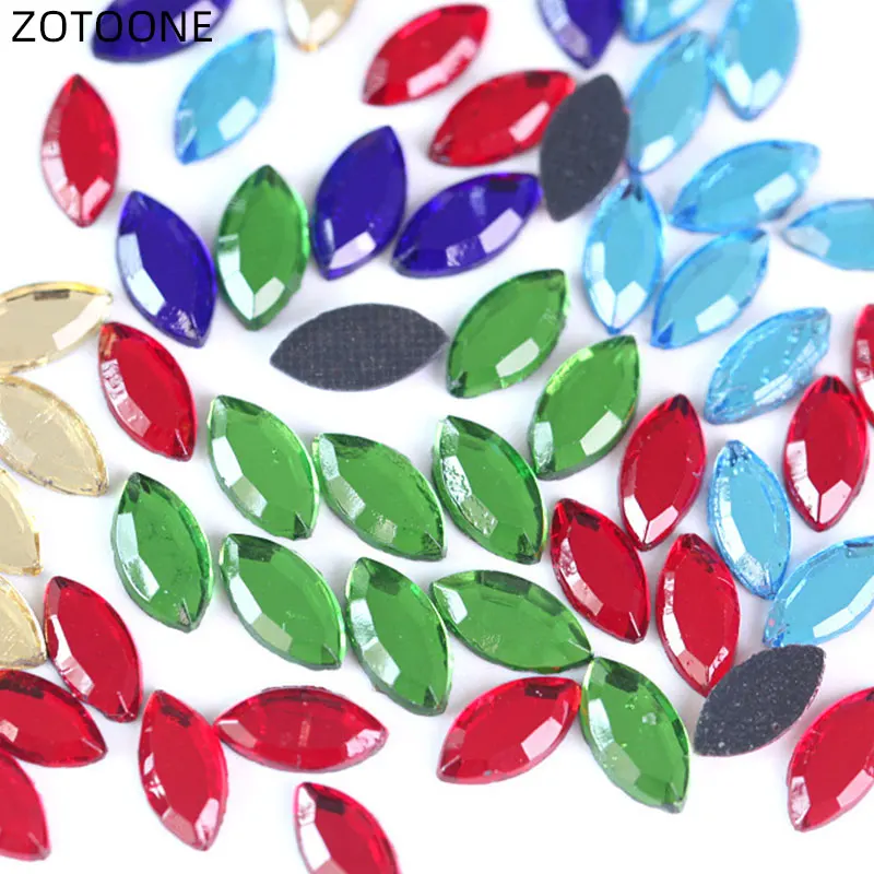 

ZOTOONE 200Pcs Rhinestone 4x8mm DMC Horse Eye Hot Fix Crystal Craft Stone for Nail Art Decorate DIY Flatback Appliques G