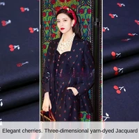 elegant cherries three dimensional yarn dyed jacquard dress fabrics sewing fabric factories and shops are not out of stock