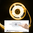 Гибкая светодиодная лента CRI 90 с монолитным блоком светодиодов, 12 В, высокая яркость, Диммируемый сенсорный выключатель, Светодиодная лента 320384480528, Диодная Подсветка для кухонного шкафа