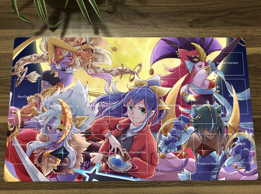 

YuGiOh Lunalight Leo Dancer & Panther Dancer TCG Mat Anime Trading Card Game Mat CCG Duel Playmat Mouse Pad Desk Mat Free Bag