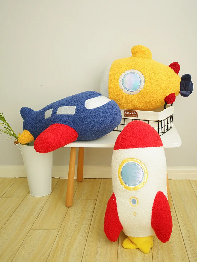 

Spaceship Series Plush Toy Stuffed Soft Body Pillows for Kids Birthday Gifts Plushie Dolls Aircraft Kawaii Decorative Cushions