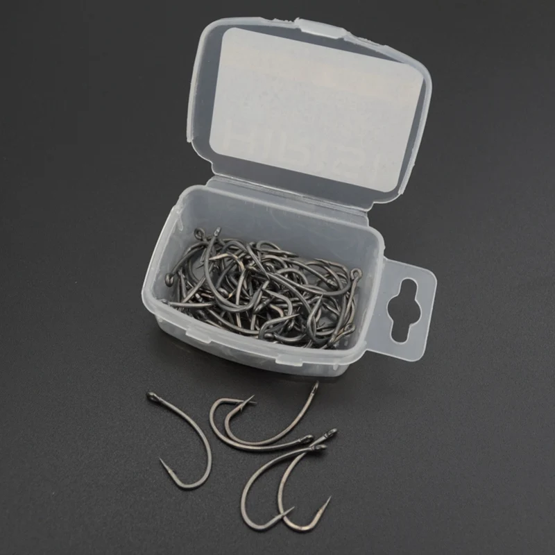 

50 Pcs/lot Sea Offset Hooks 2# 4# 6# 8# Carp Snap Fishing Single Barbed Hook Steel Fishing Bait Hooks Fishing Hook Sets With Box