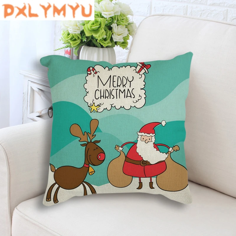 Квадратный диван постельное белье хлопковая наволочка с рисунком Санта Клауса