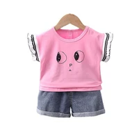 new summer baby girls clothes children cotton t shirt shorts 2pcssets toddler casual costume fashion kids cartoon tracksuits