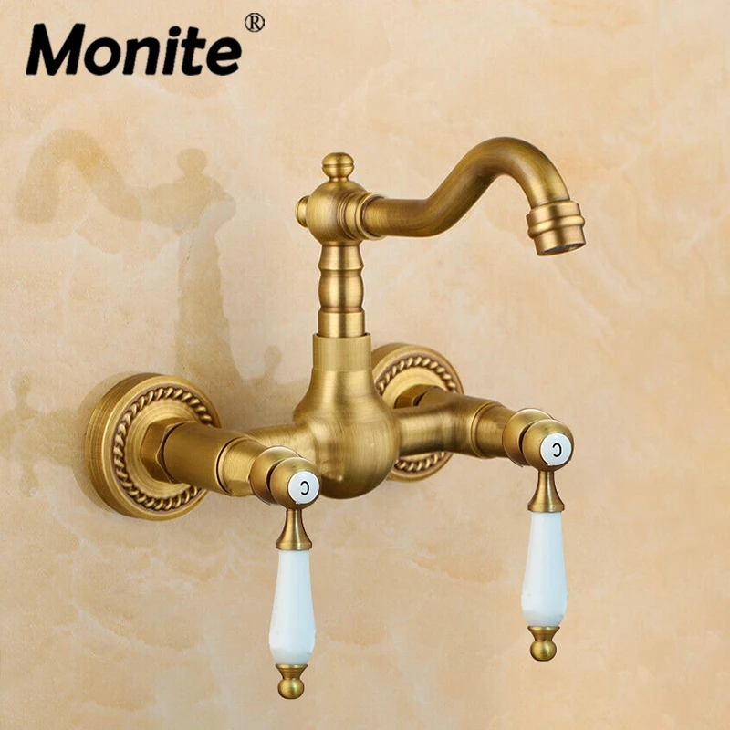 

Смеситель для раковины Monite античный латунный