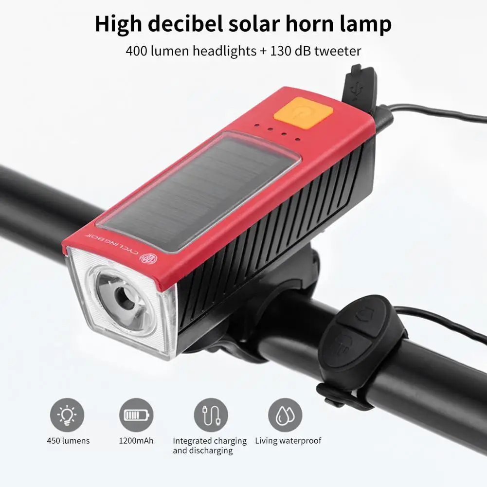 

Bike Light Long Lifespan Life Waterproof ABS High-decibel Solar Horn Light for MTB