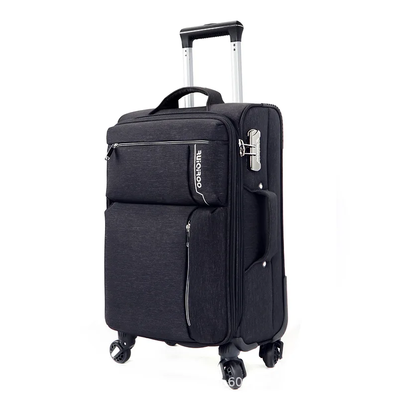 Brand Oxford cloth trolley suitcase with wheels business boarding wholesale rolling luggage trolley bag fashion spinner valise