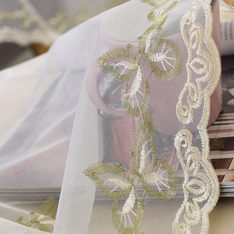 Занавеска с бабочками для гостиной занавеска вышивкой кружевная прозрачная