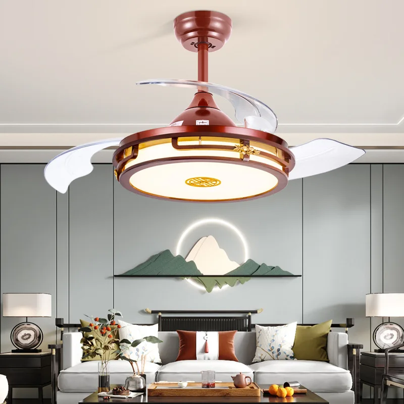 Роскошный скандинавский Невидимый потолочный вентилятор с золосветильник лампа