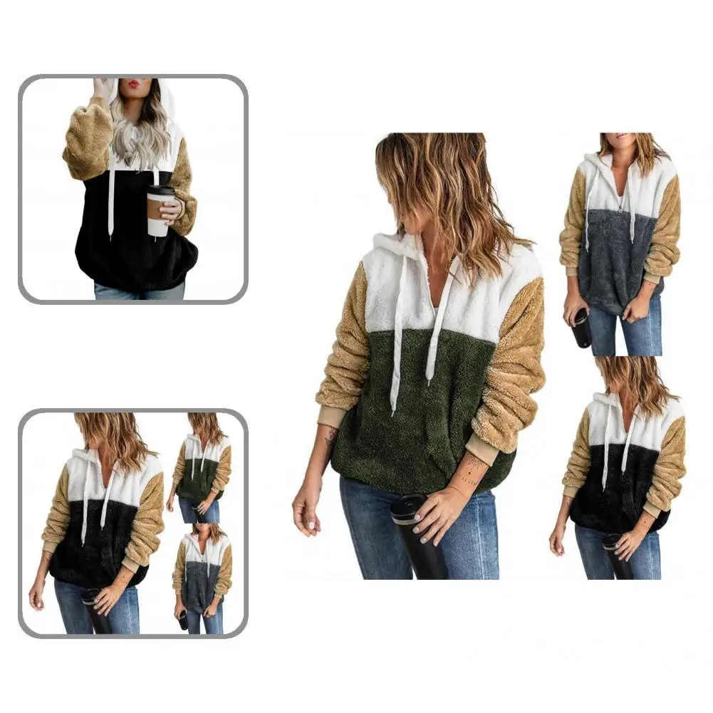 

Женская толстовка контрастных цветов, Повседневная Уличная Толстовка в рубчик с манжетами, Осень-зима