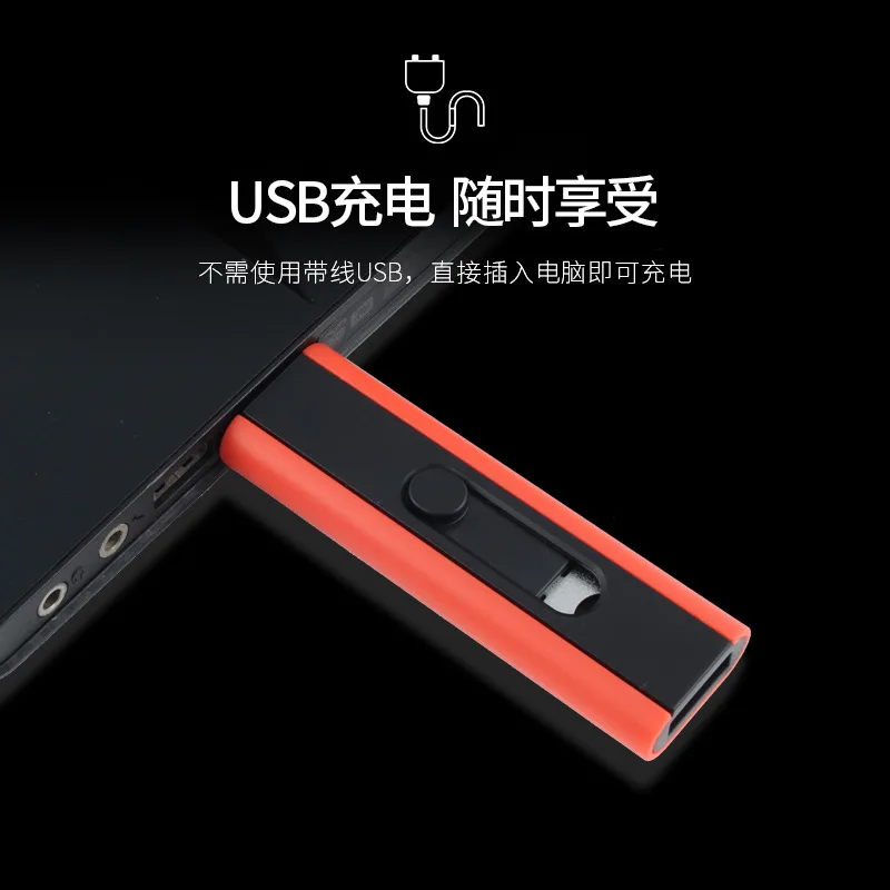 Creative Small Rechargeable USB Windproof Flameless Electric Electronic Charging Cigarette Lighter Smokeless Super Lighters Man