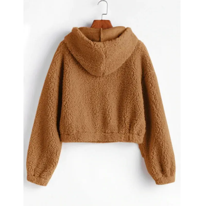 

Fleece Fluffy Jacket for Women Winter Clothing Ladies Fashion Trends Fluffy Hoodied Coat Plus Size Streetwear Crop Fashion 2021