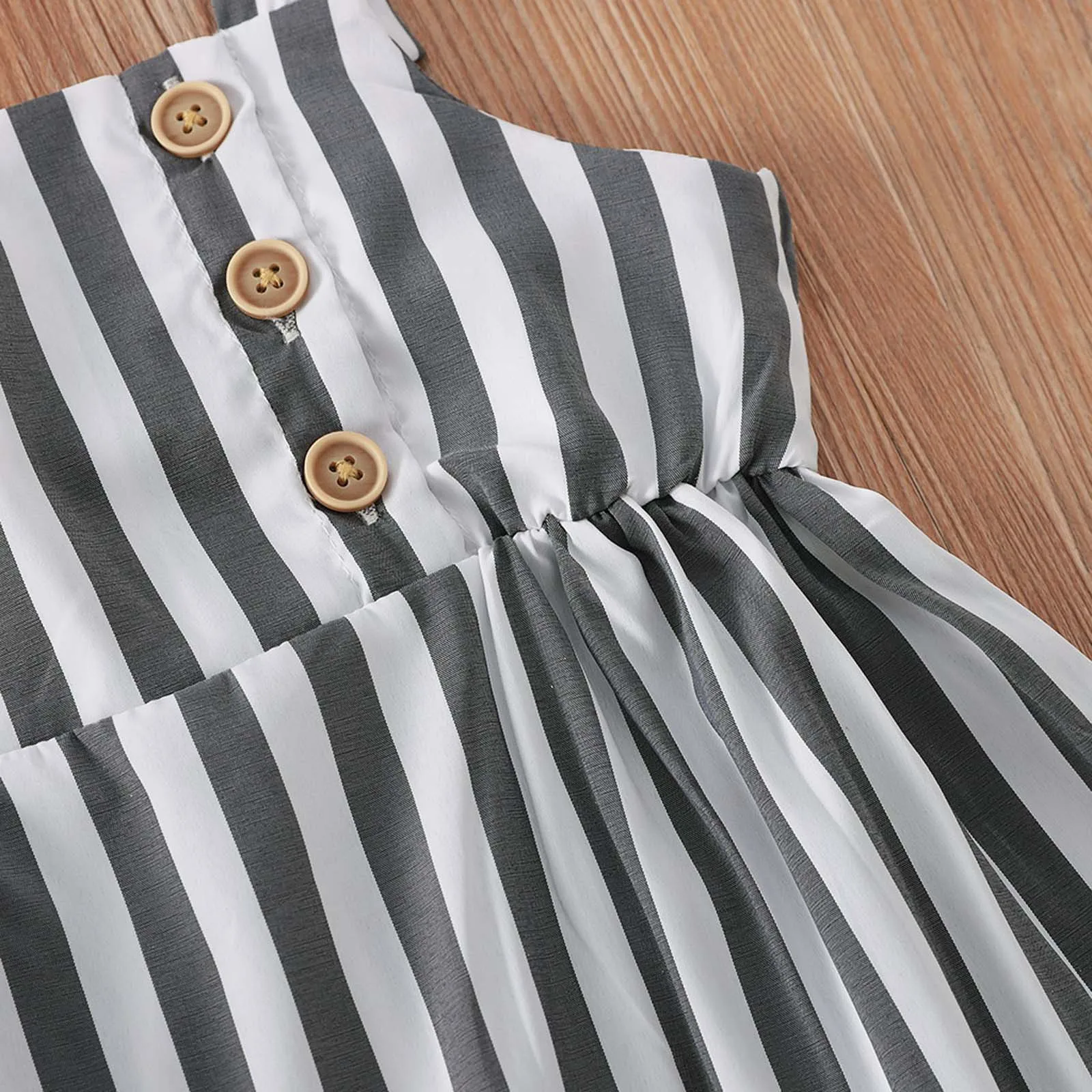 

Children's Sling Dress All-Match Baby Girls skirt Children's Striped Texture Print Sleeveless Dress Clothes 2021 Vestido