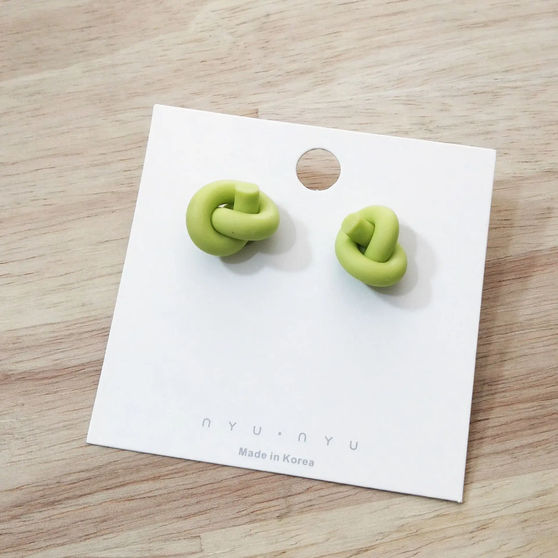 

SNCSDK NEW Summer Refreshing Cute Girl Soft Clay Knotted Geometric Women's Stud Earrings Colorful Multicolor Ear Clips Jewelry