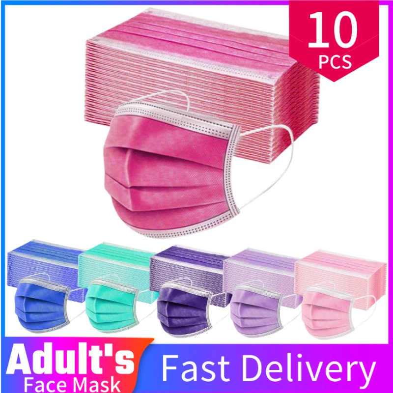 10 шт. одноразовые маски для лица из нетканого материала | Красота и здоровье