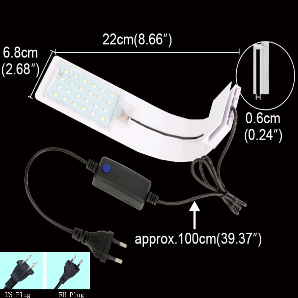 Adjustable 3 Modes 5W 10W Double Light Clip on LED Aquarium Lighting Fish Tank Lamp Fits for Tank|led aquarium|aquarium led lightingfish tank lights