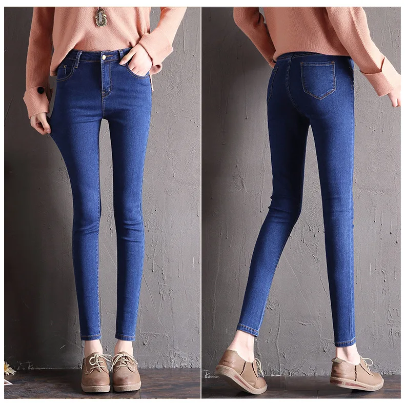 Новинка 2020 женские джинсы с высокой талией эластичные тонкие узкие высокого
