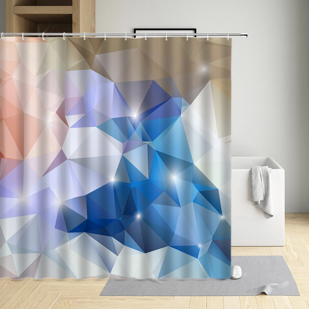 

Fantasy Watercolor Background Shower Curtain Geometric Abstract Yellow Blue Pink Green Red Cloth Bathroom Decor Bath Screen