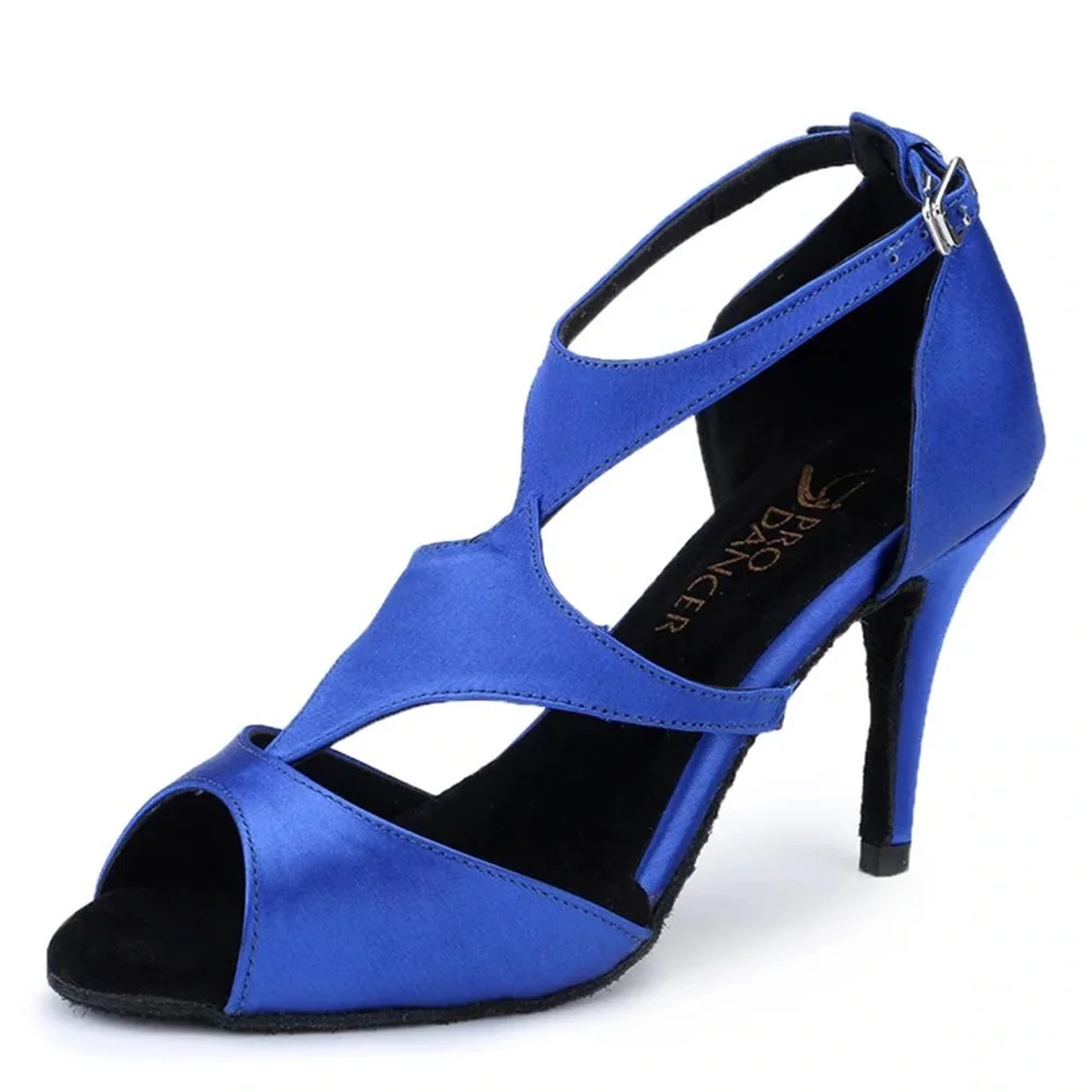 Hot Sale Women Latin BD Dance Shoes accessories 216 Satin Sandal Ladies Ballroom Dancing Shoes High Heel  Rhinestones Buckle