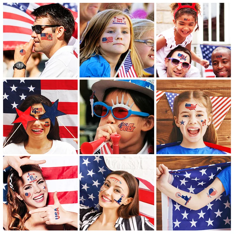 Временные наклейки-татуировки для праздника и вечеринки 10 шт. водостойкие День