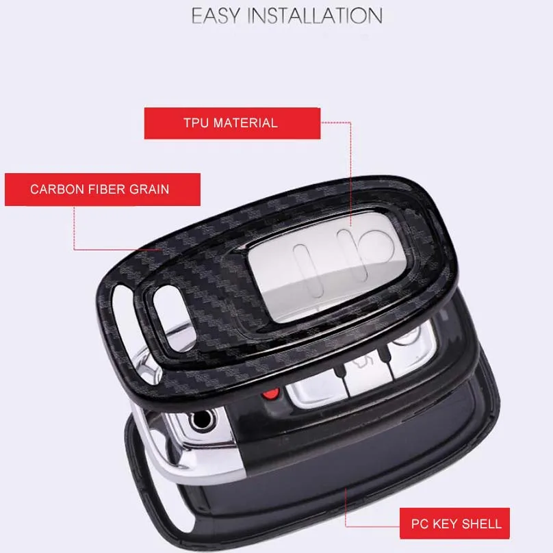 Чехол для ключей высокого качества чехол из поликарбоната и ТПУ Audi A1 A3 A4 A5 A6 A4L A6L Q3