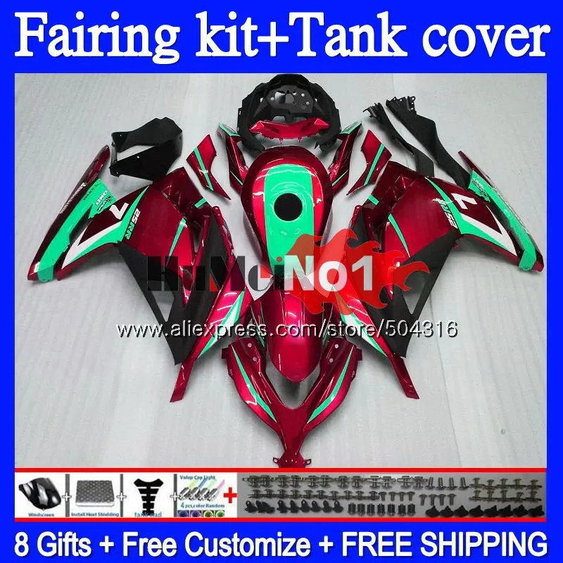 

Injection For KAWASAKI ZX-3R EX ZX 300R 2013 2014 2015 2016 2017 Wine red 95MC.77 ZX300R EX300 R ZX3R 13 14 15 16 17 Fairing